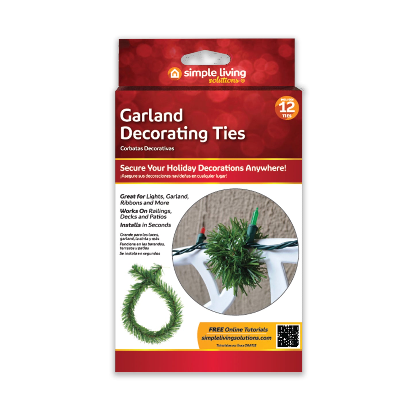 Wholesale 12-Pack 12 Ct. Garland Decorating Ties - Style 713412