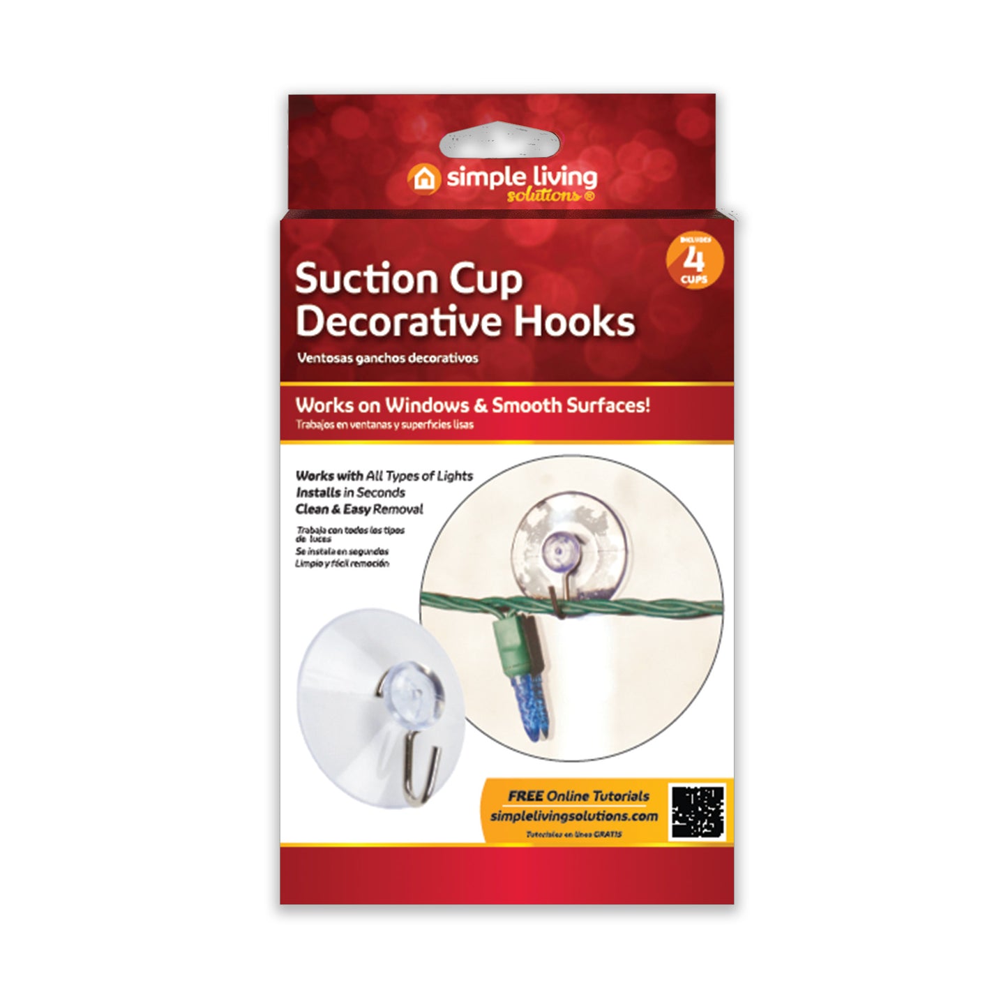 4 Ct. Suction Cup Decorative Hooks - Style 716104