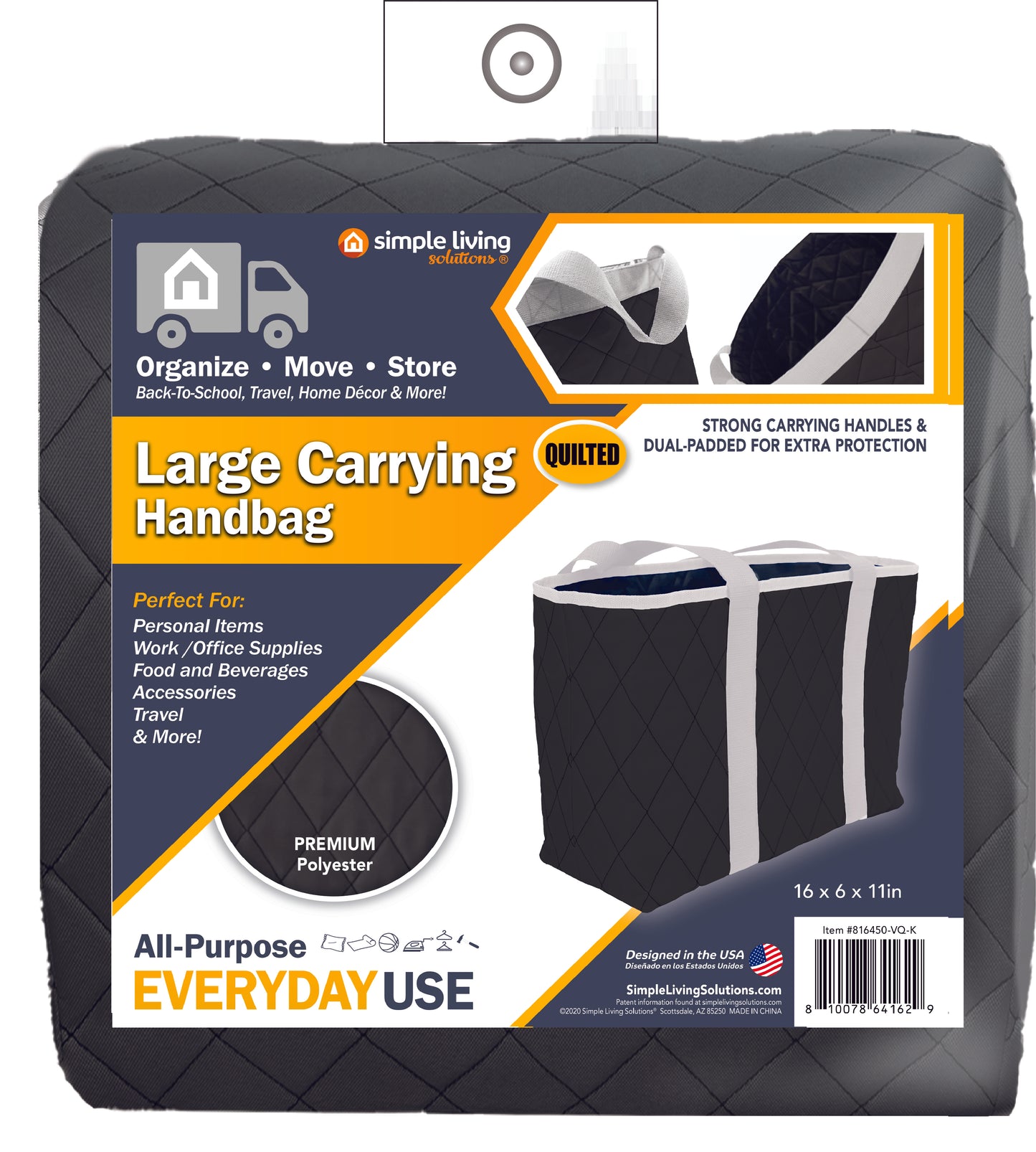 Black Quilted Carrying Bag - Style 816450-VQ-K