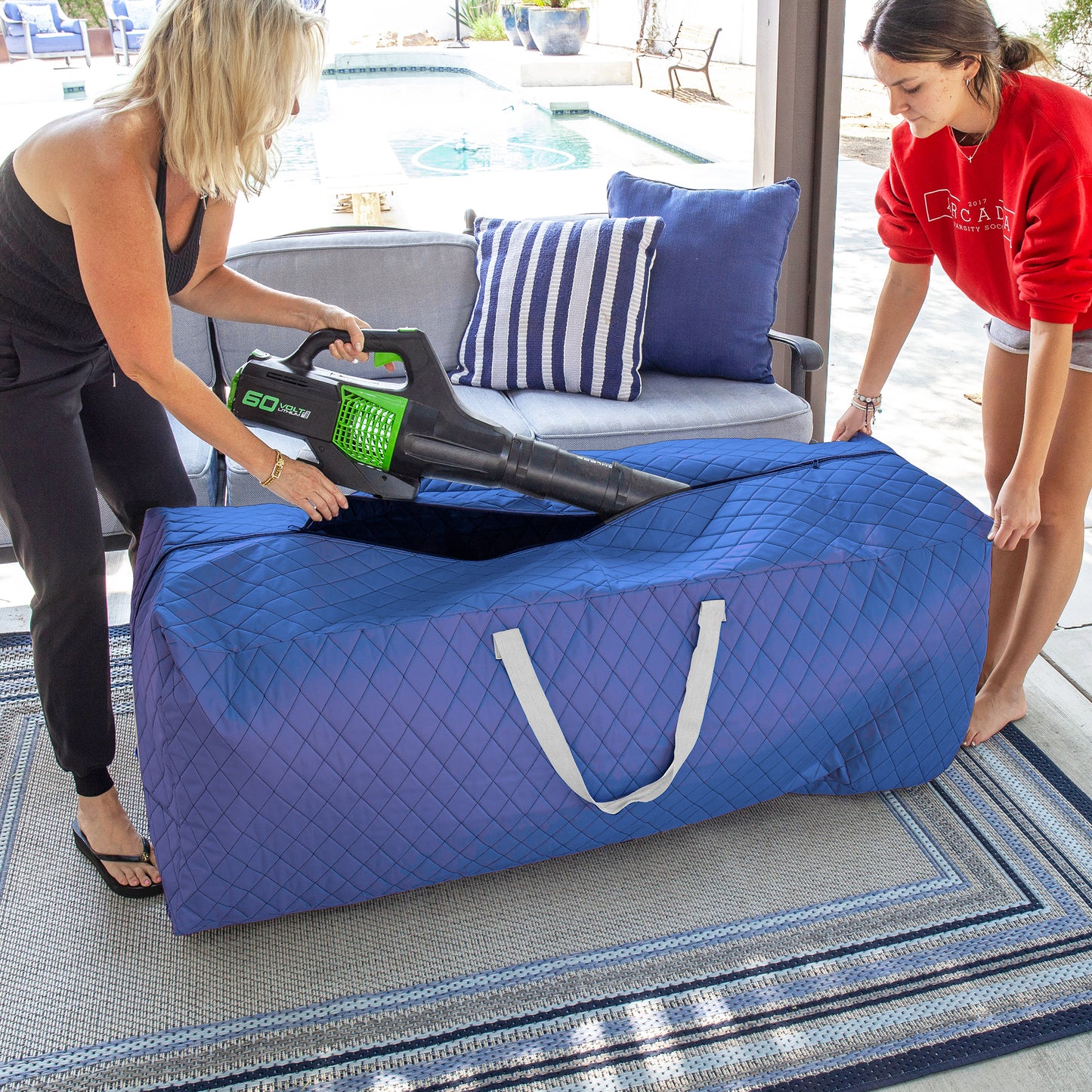 75 Gallon Quilted Rolling Storage Bag - Various Colors