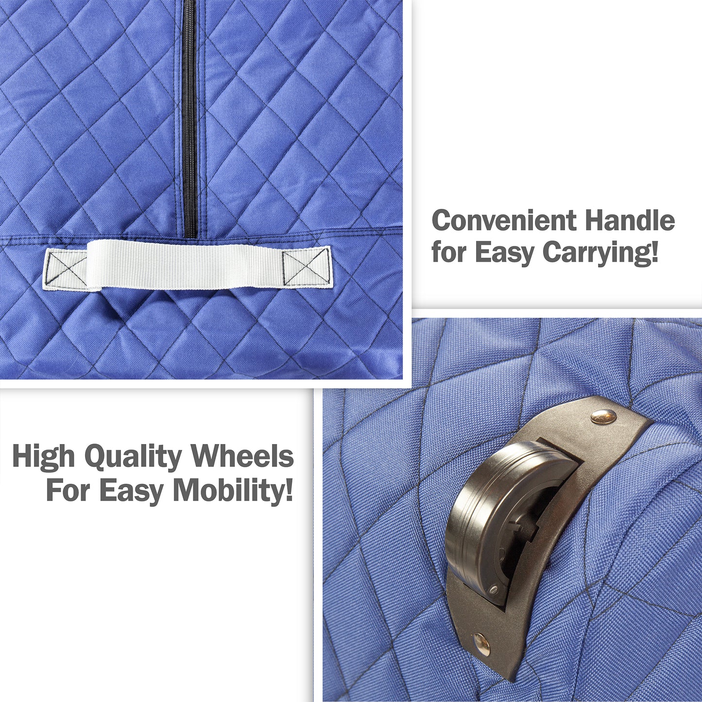 75 Gallon Quilted Rolling Storage Bag - Various Colors