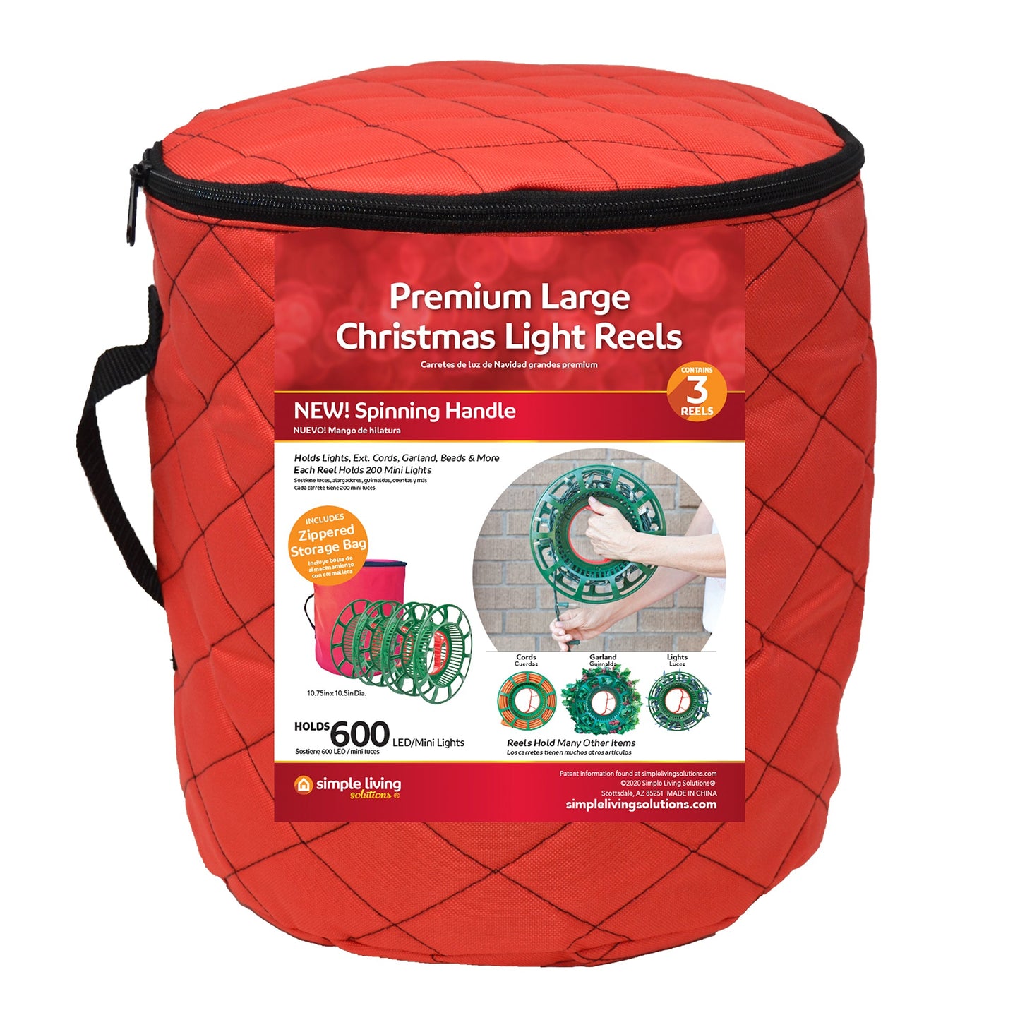 3 Ct. Assembled Light Reels In Quilted Storage Bag - Style 715213-SQS