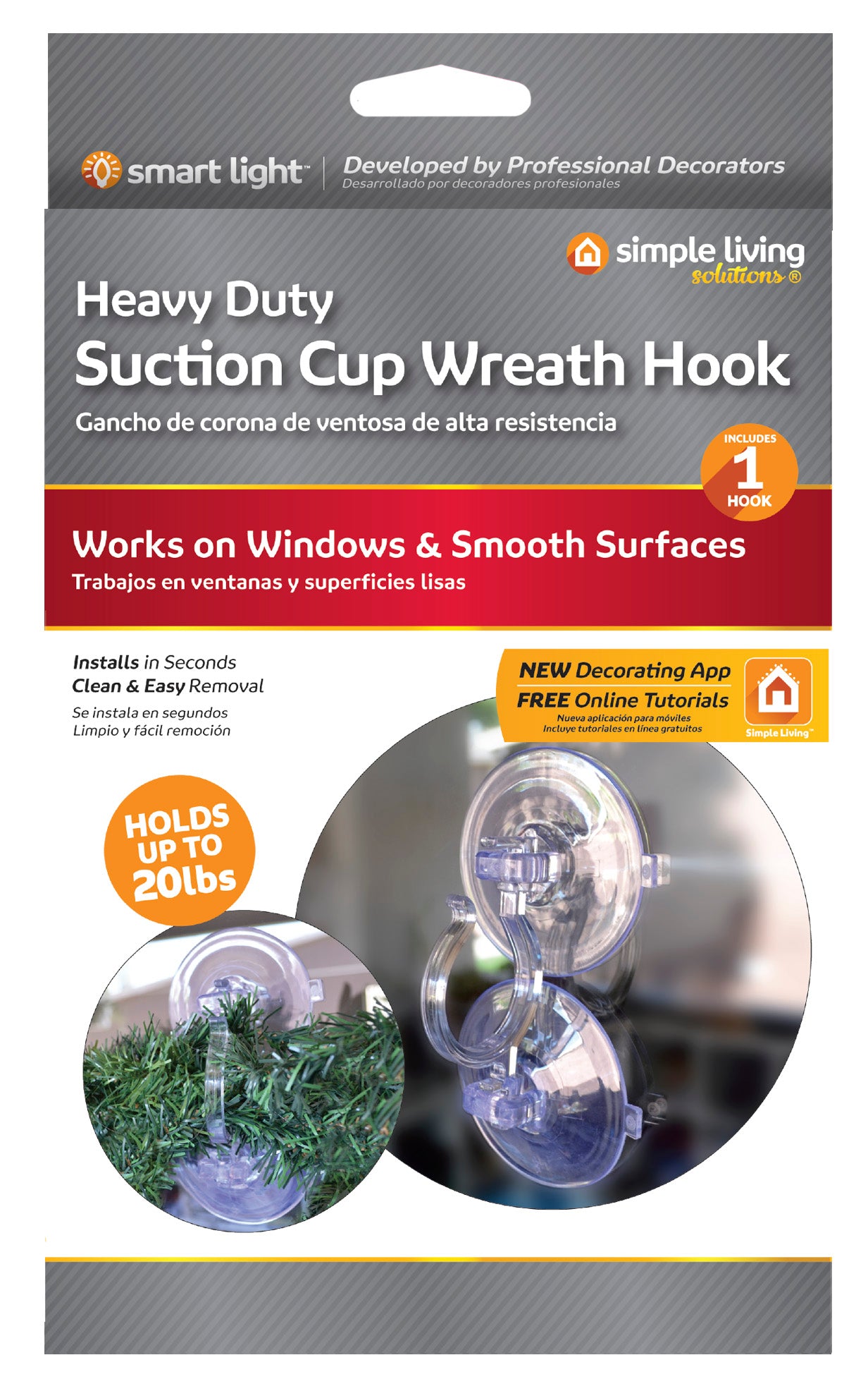 Heavy Duty Suction Cup Wreath Hook- Style 713003