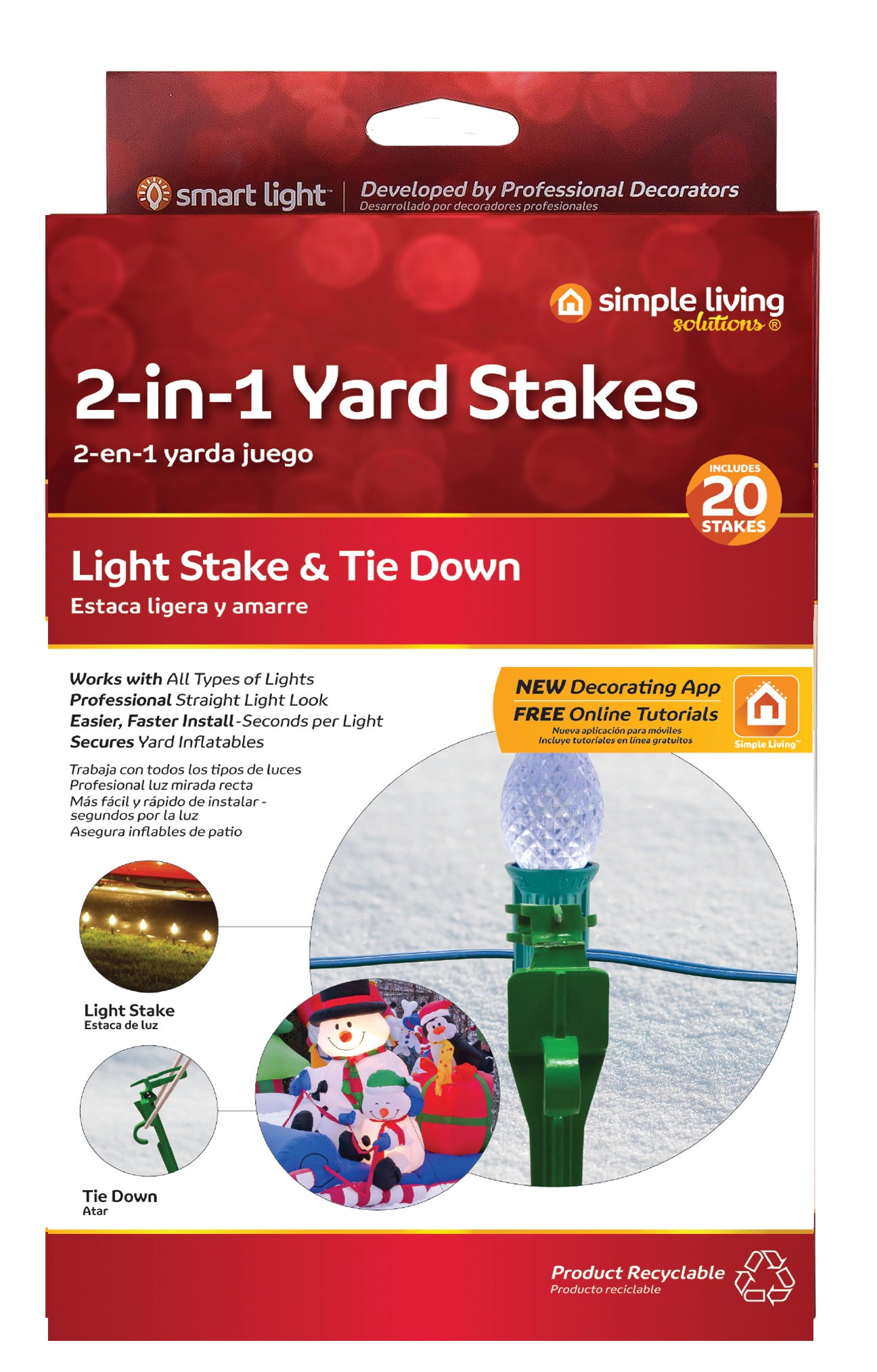 20-Ct 2-in-1 Yard Stake- Style 717020