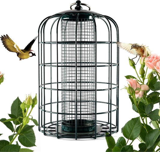 Bird Feeder, Seed, Premium Iron Material, Weather Resistant, Suspension Installation