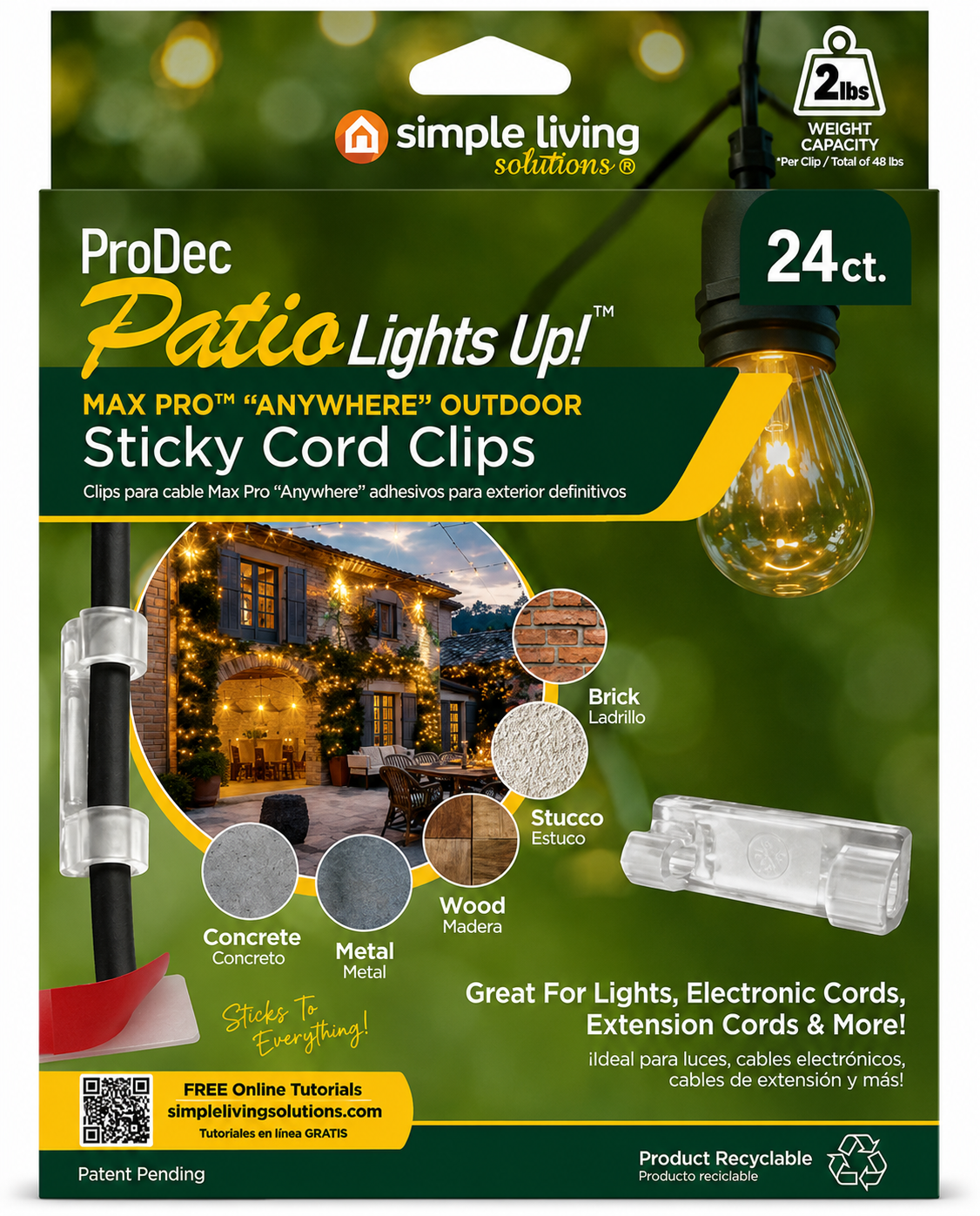 12 Ct. Max Pro™ "Anywhere" Sticky Cord Clips - Style 820012